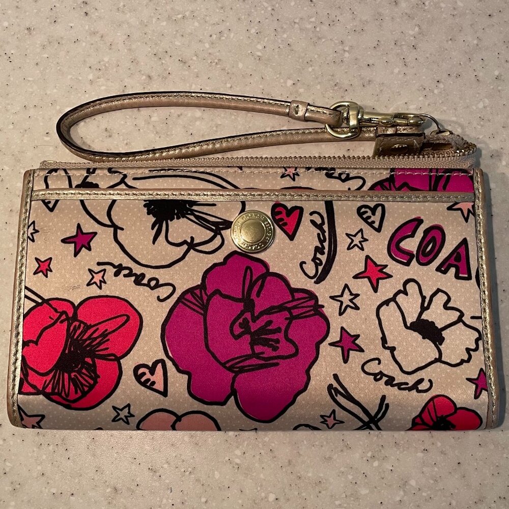 Genuine Coach Poppy Petal Floral Vintage Retro Y2K Wristlet